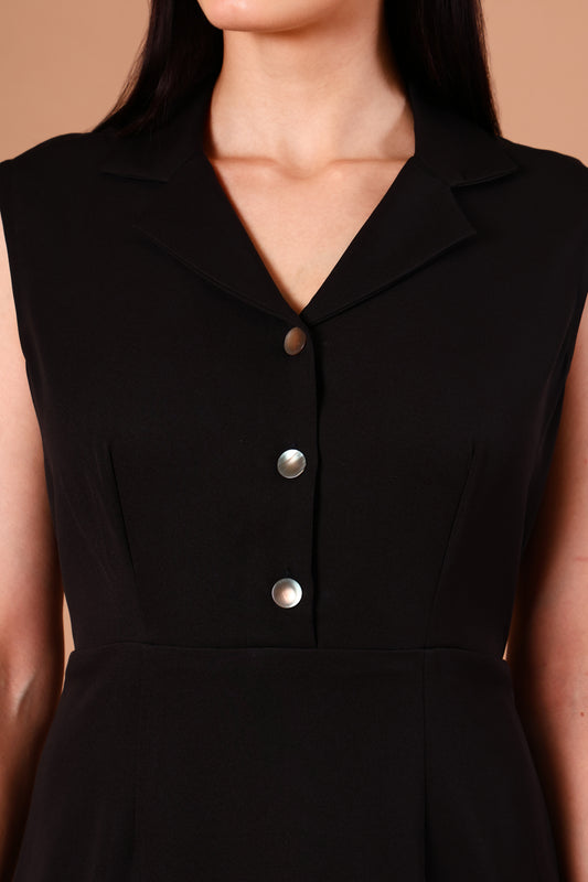 Noir Sculpted Midnight Black Dress