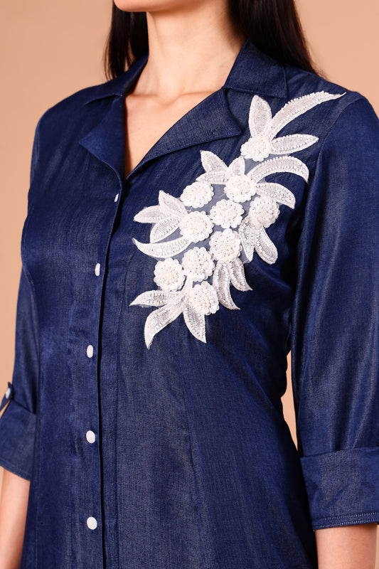 Saphire Blue Shirt Dress