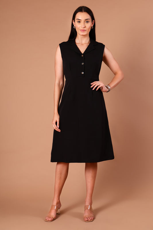 Noir Sculpted Midnight Black Dress