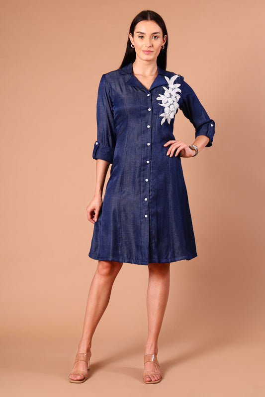 Saphire Blue Shirt Dress
